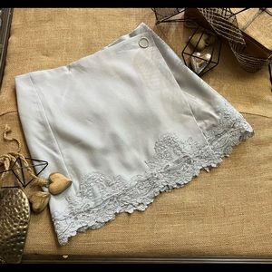 NWOT Rococo Sky Blue Wrap Miniskirt Size L
